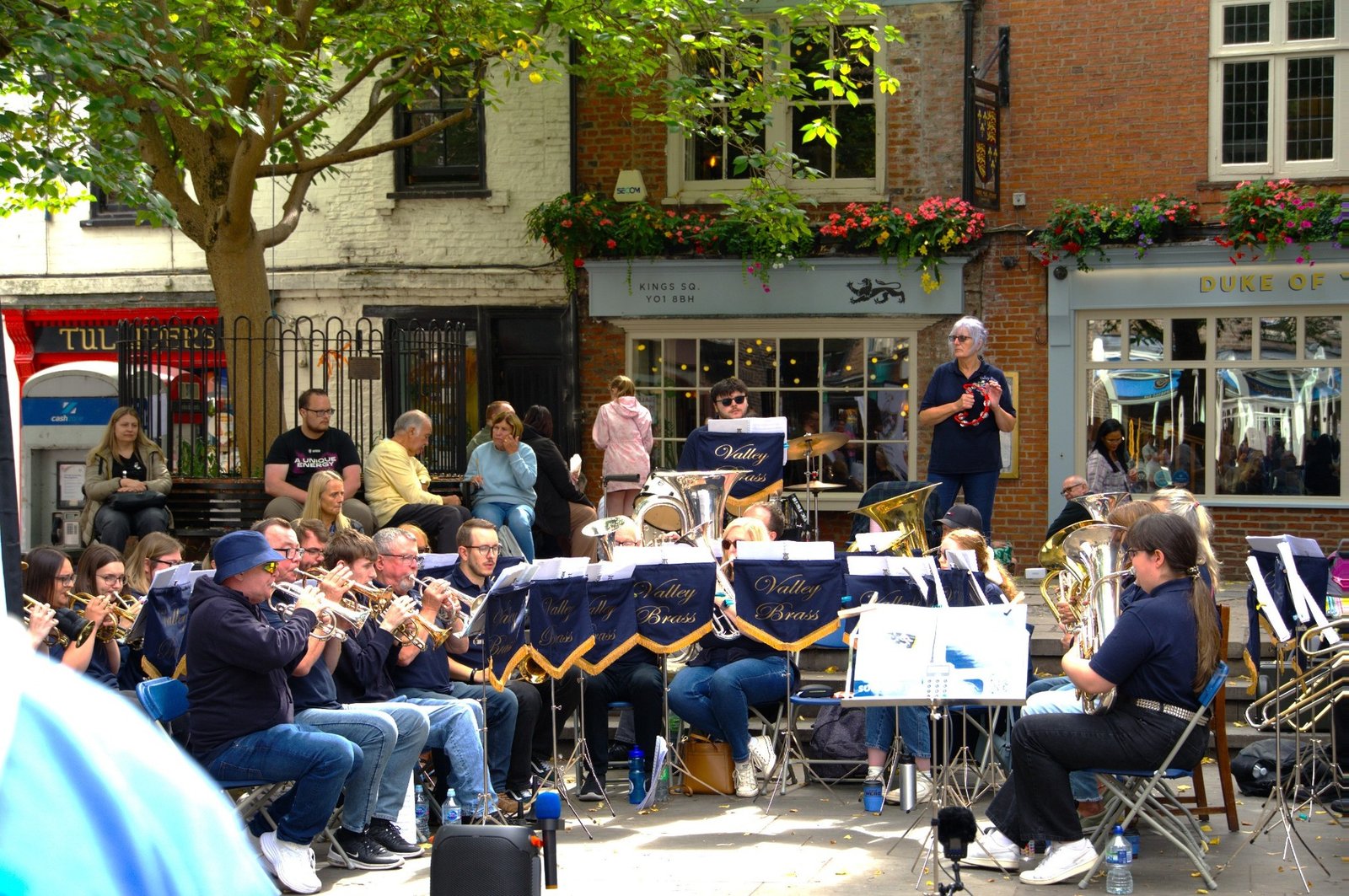 Valley Brass Band performing in York
